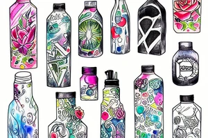 Water bottle tattoo idea