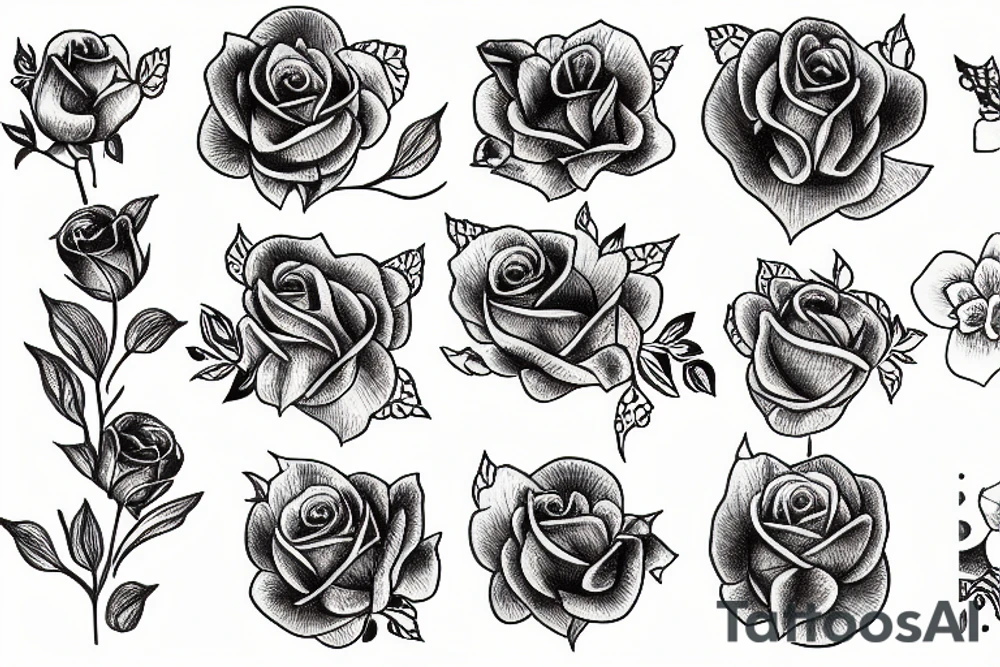 A boque of roses tattoo idea
