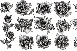 A boque of roses tattoo idea