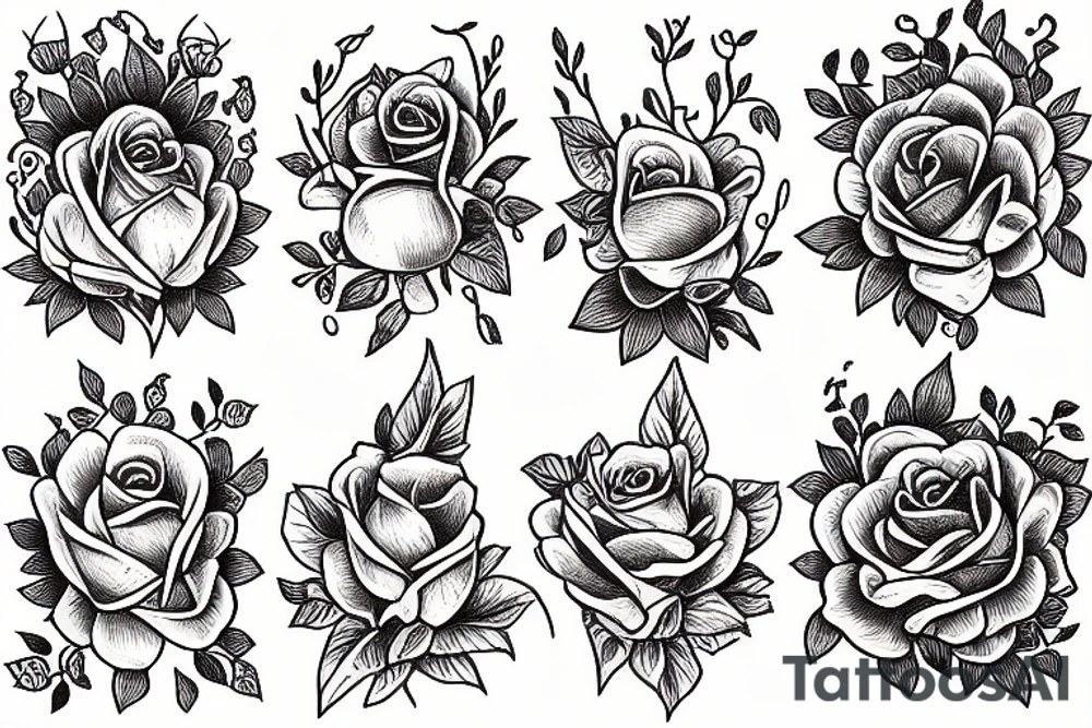 A boque of roses tattoo idea