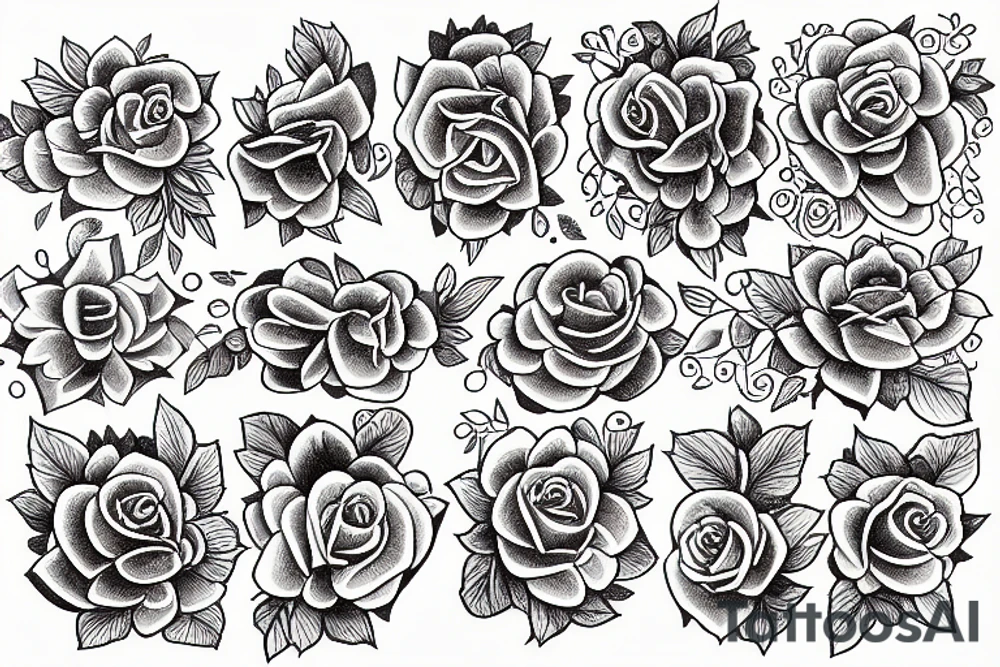 A boque of roses tattoo idea