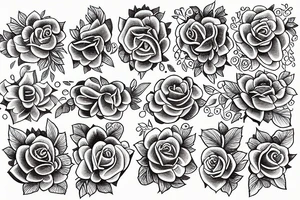 A boque of roses tattoo idea