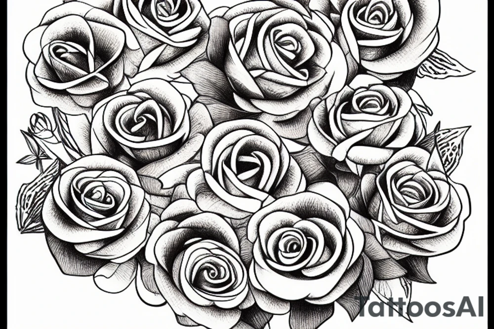 A boque of roses tattoo idea