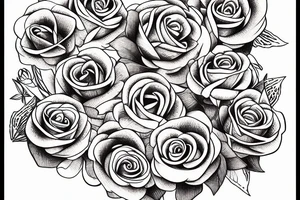 A boque of roses tattoo idea