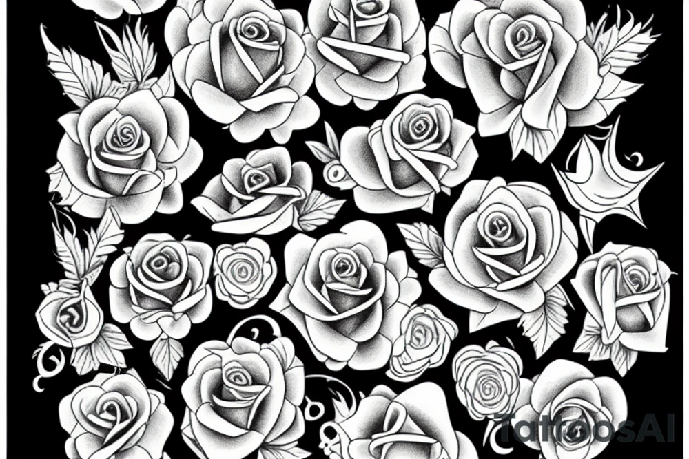 A boque of roses tattoo idea