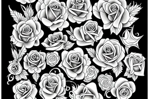 A boque of roses tattoo idea
