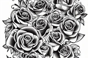 A boque of roses tattoo idea