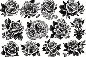 A boque of roses tattoo idea