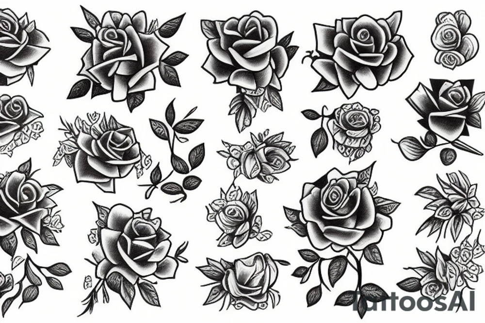 A boque of roses tattoo idea