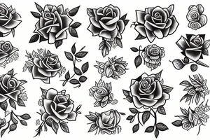 A boque of roses tattoo idea