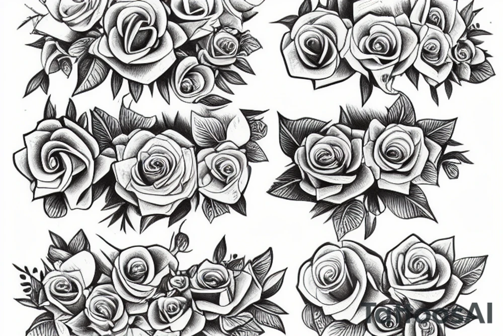 A bouquet of roses tattoo idea