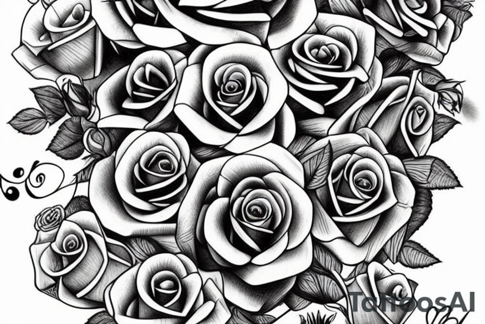 A bouquet of roses tattoo idea