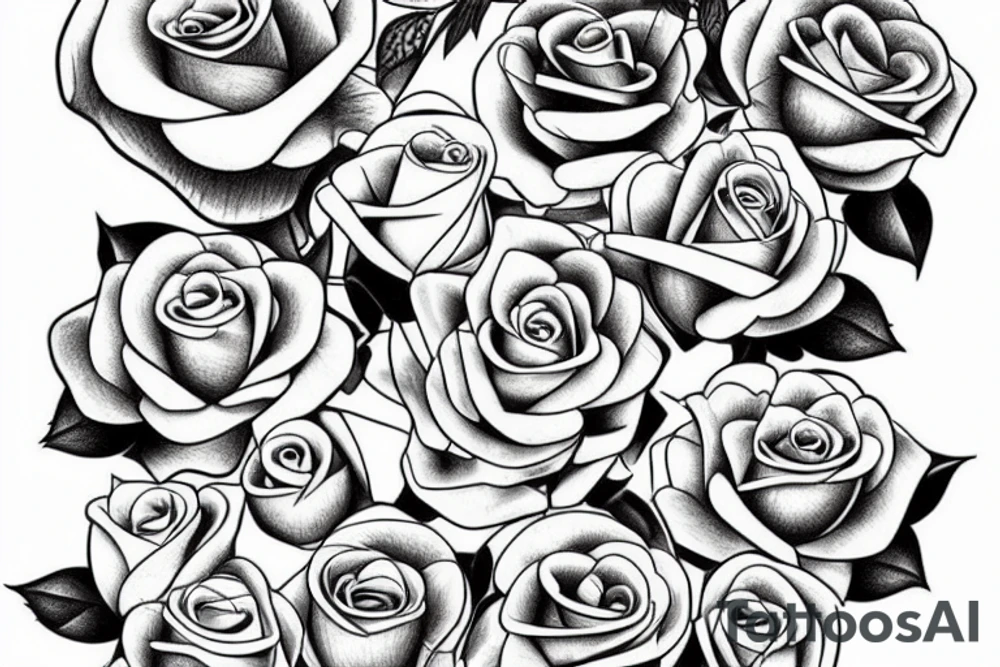 A bouquet of roses tattoo idea