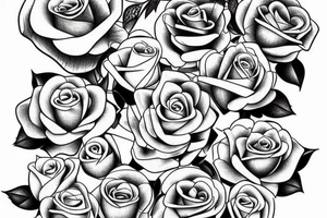 A bouquet of roses tattoo idea