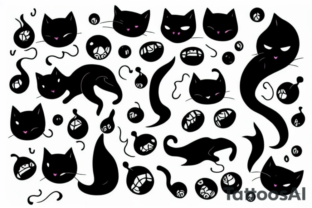 black cat tattoo idea
