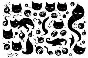 black cat tattoo idea