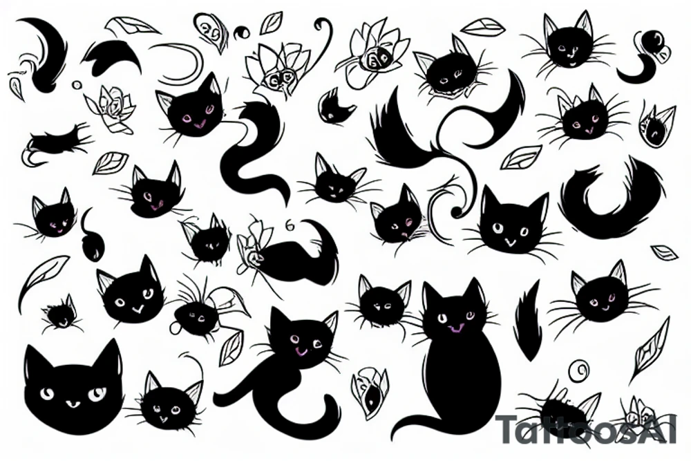 black cat tattoo idea