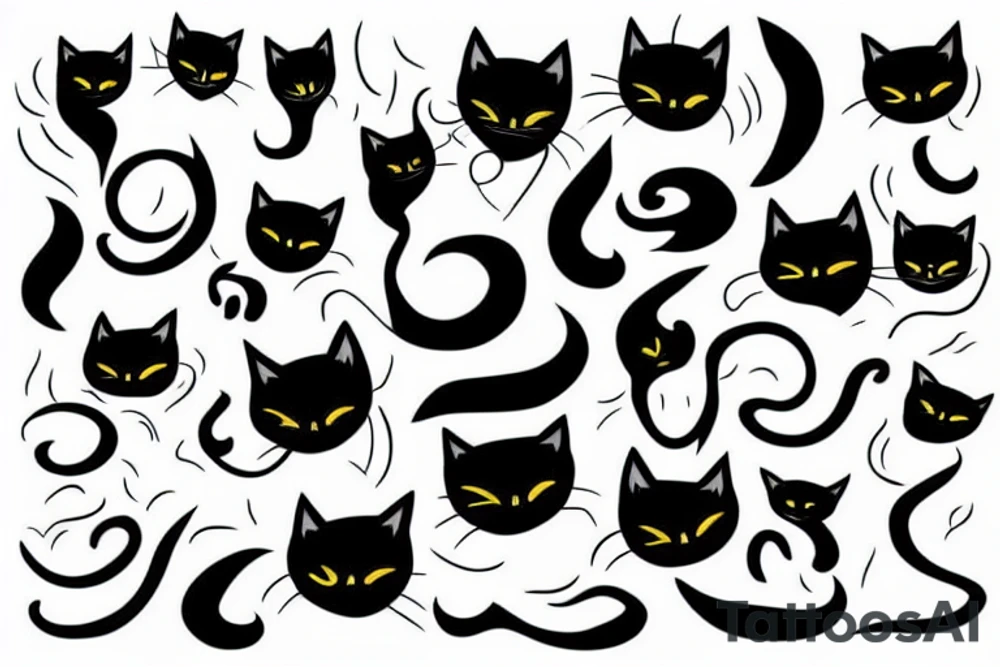 black cat tattoo idea