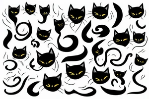 black cat tattoo idea