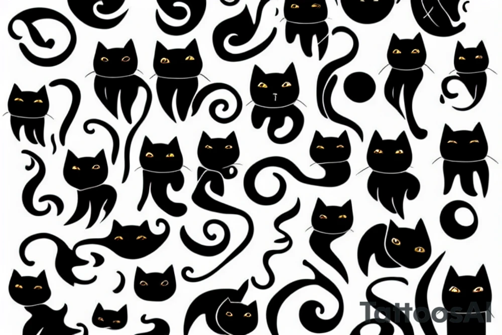 Black cat tattoo idea
