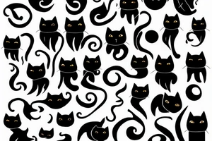 Black cat tattoo idea