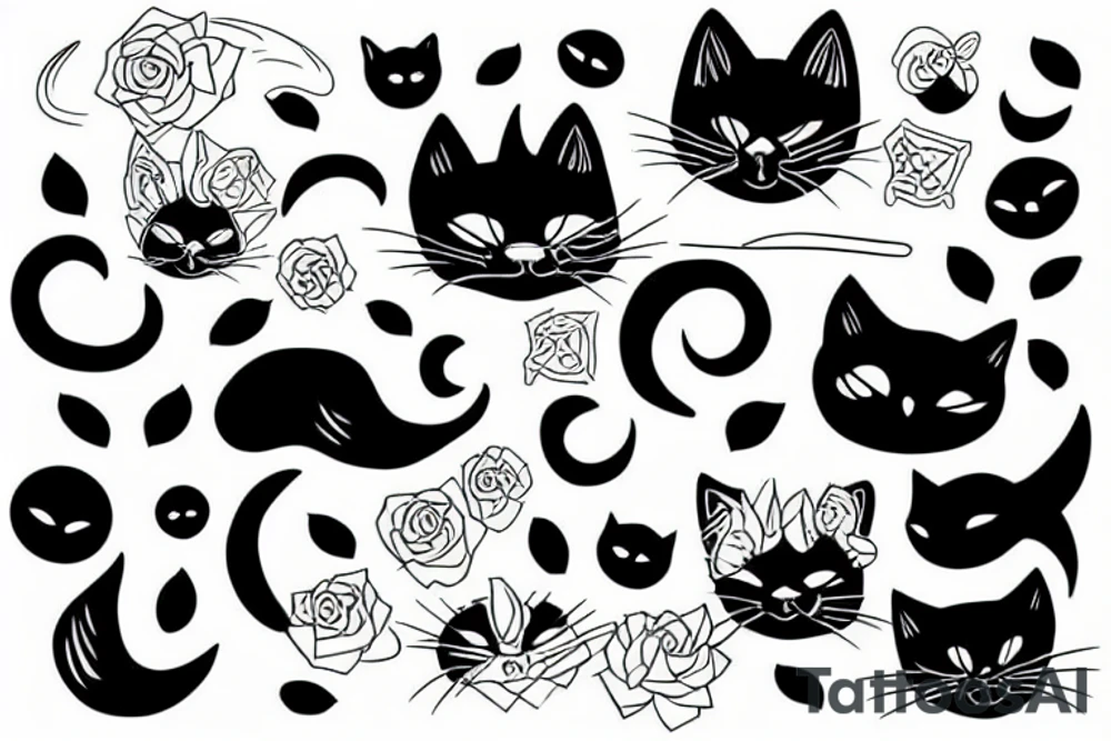 Black cat tattoo idea