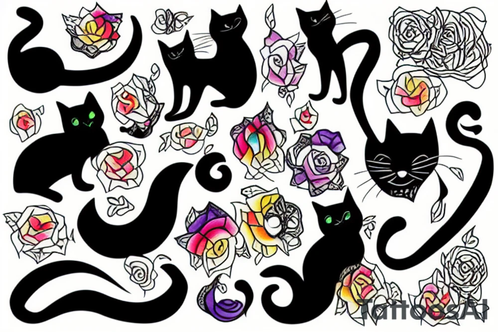 Black cat tattoo idea