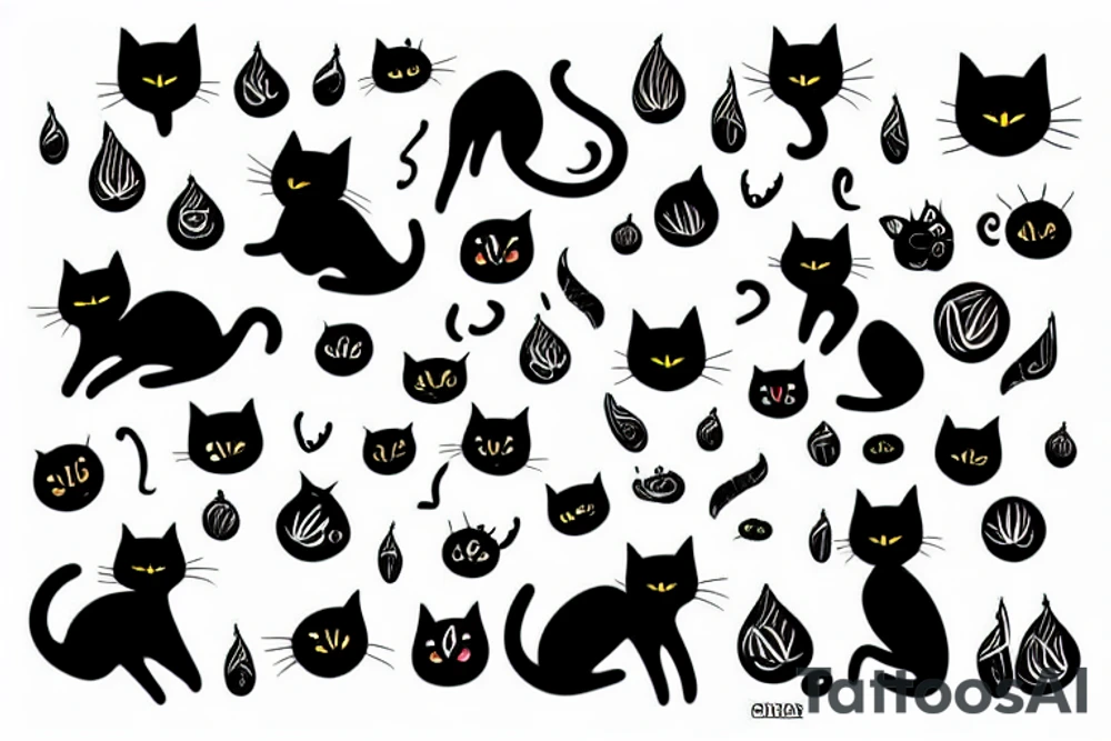 Black cat tattoo idea