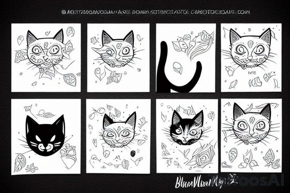Black cat tattoo idea