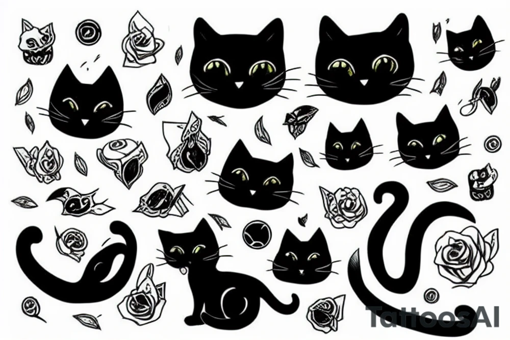 Black cat tattoo idea