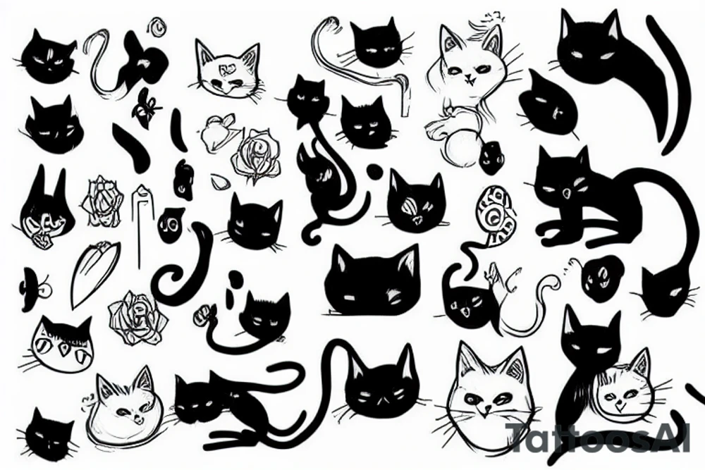 Black cat tattoo idea