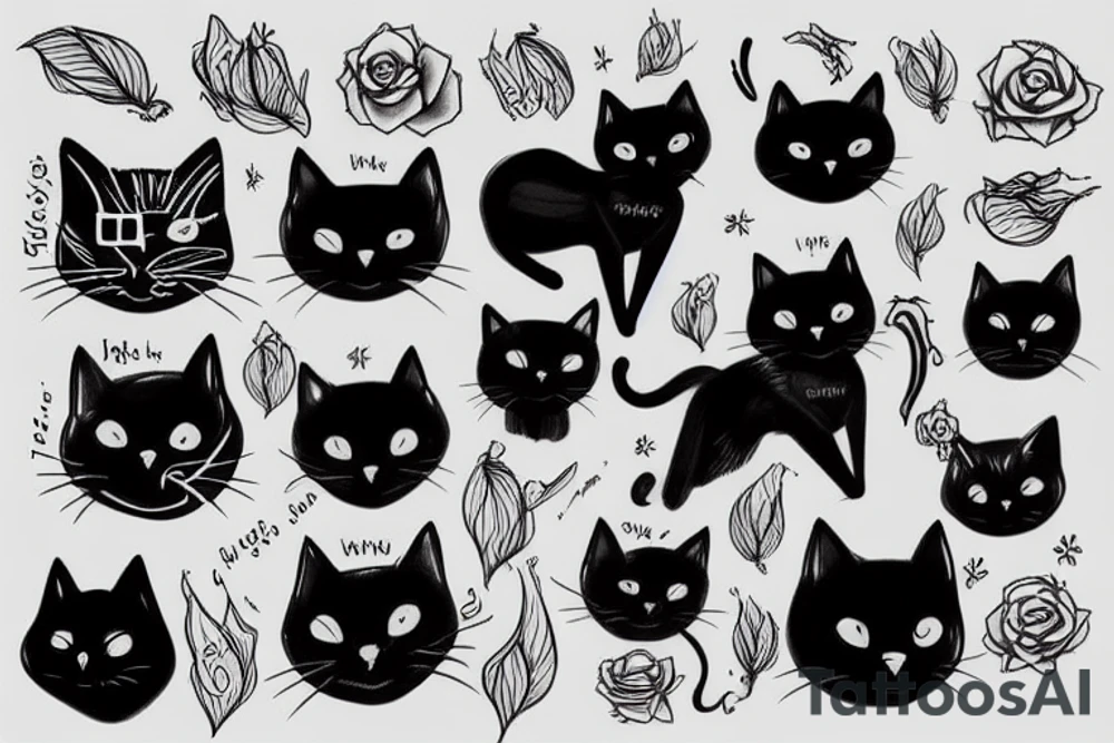 Black cat tattoo idea