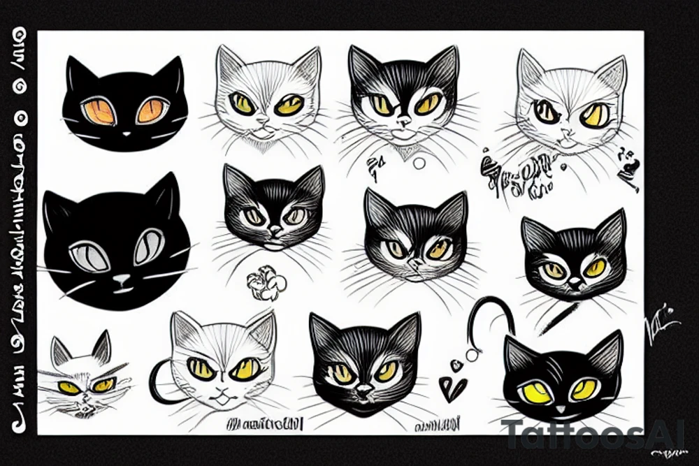 Black cat tattoo idea