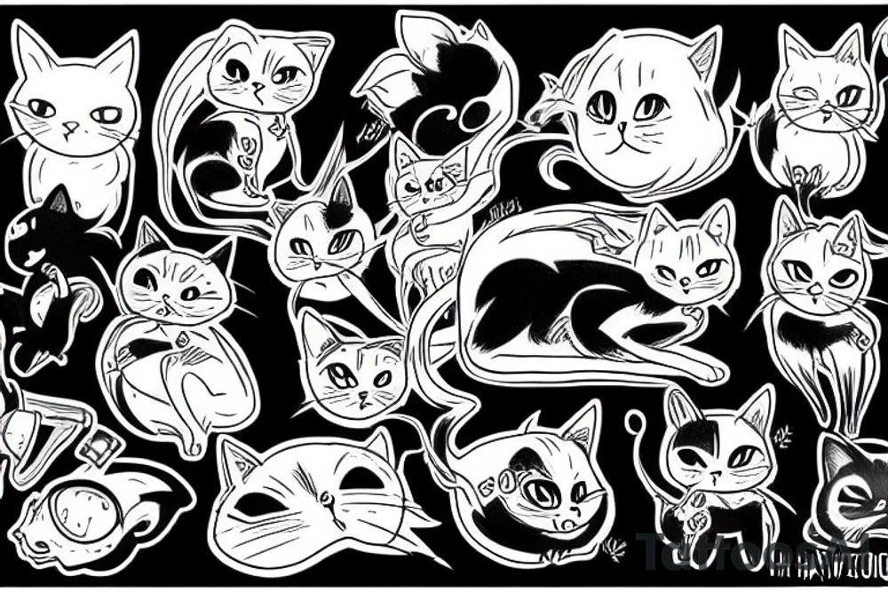 Black cat tattoo idea
