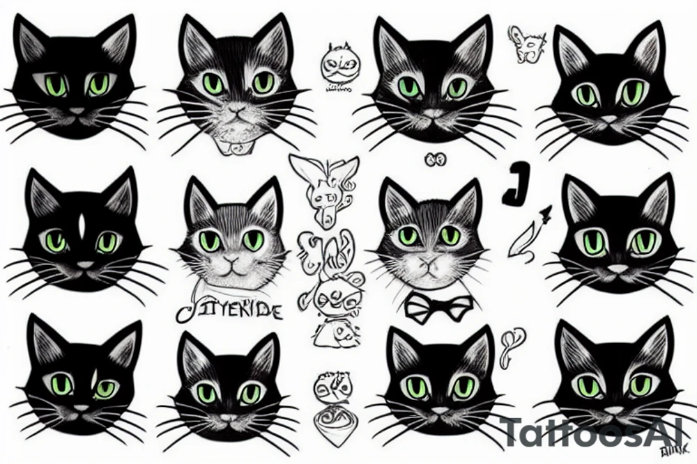 Black cat tattoo idea