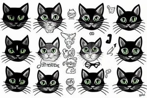 Black cat tattoo idea