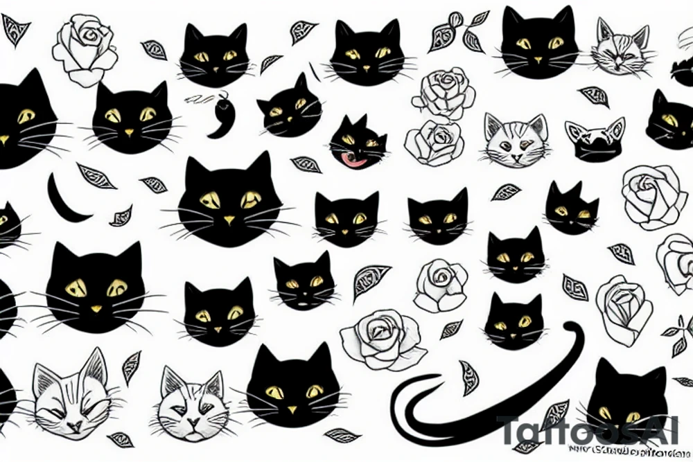 Black cat tattoo idea