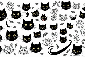 Black cat tattoo idea