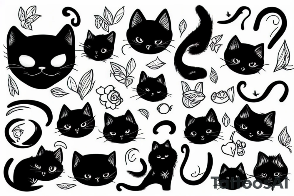 Black cat tattoo idea