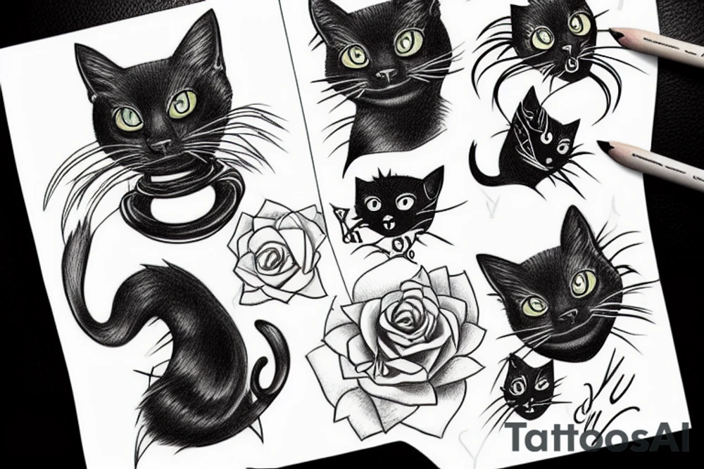 Black cat tattoo idea