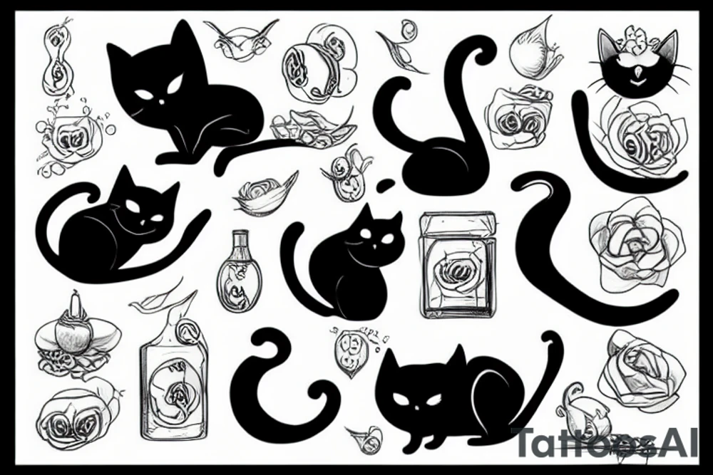 Black cat tattoo idea