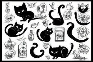 Black cat tattoo idea