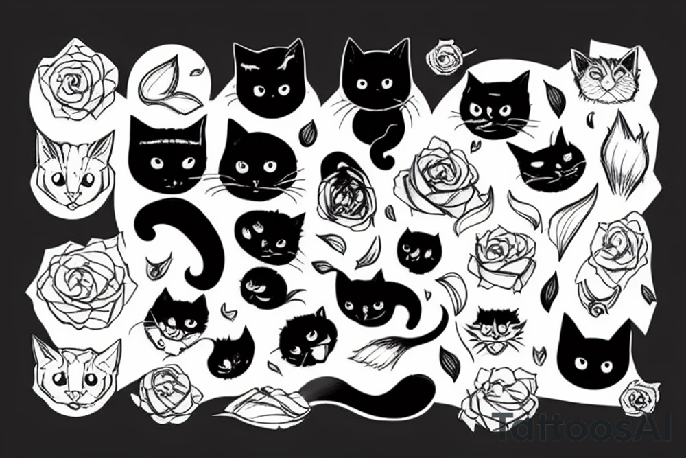 Black cat tattoo idea