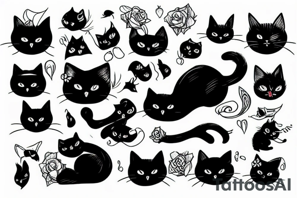 Black cat tattoo idea