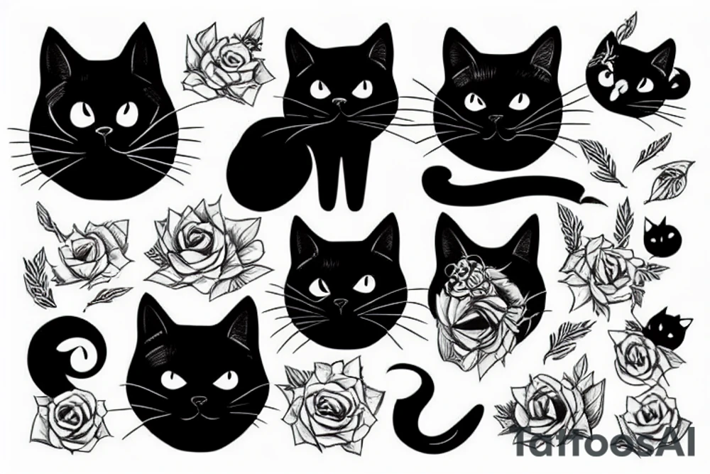 Black cat tattoo idea