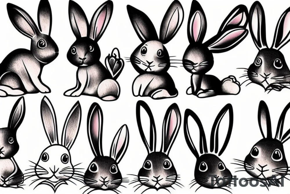 A funky bunny tattoo idea