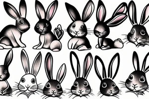 A funky bunny tattoo idea