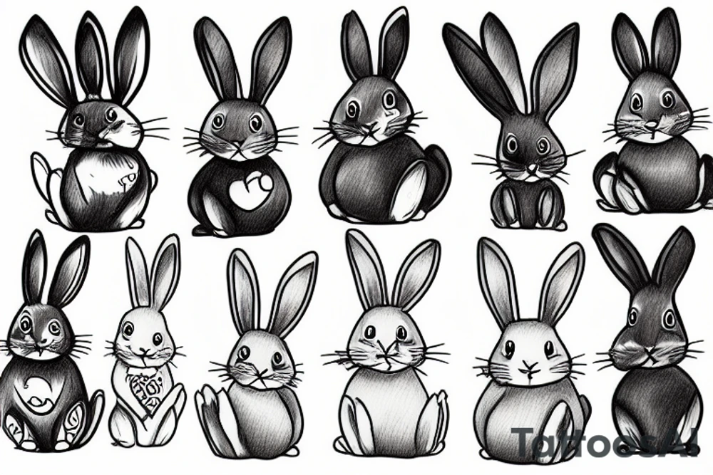 A funky bunny tattoo idea