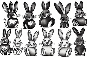 A funky bunny tattoo idea