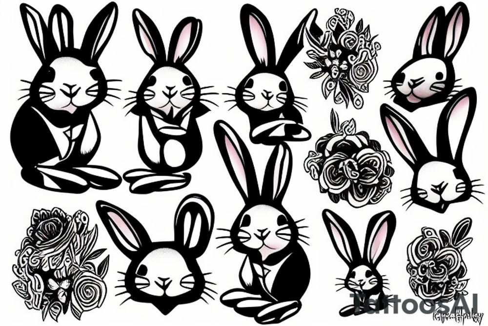 A funky bunny tattoo idea